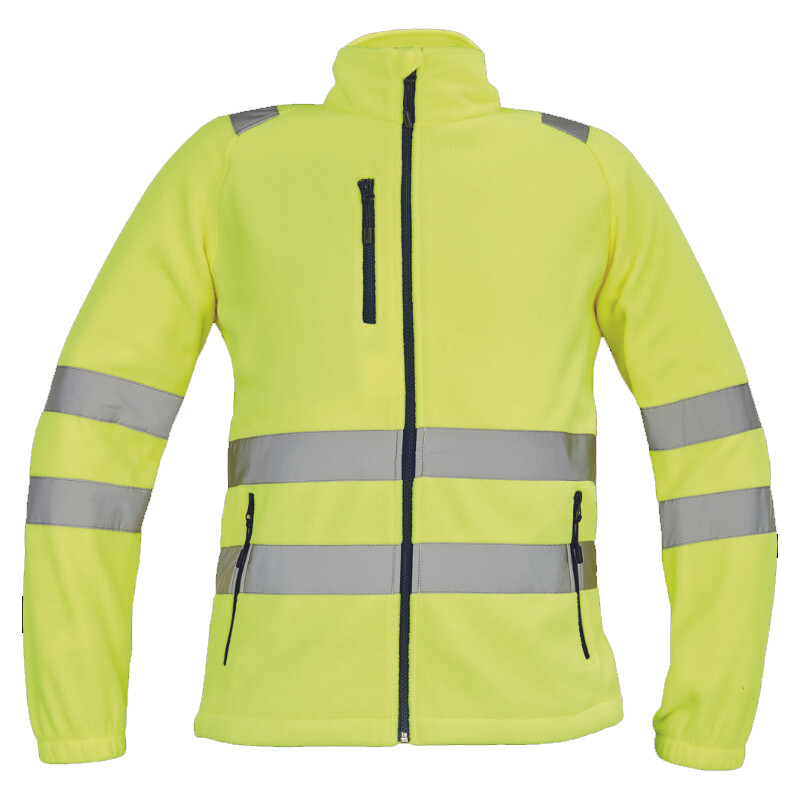 Mikina ALMERIA HV fleecov&aacute; reflexn&aacute; žlt&aacute; M