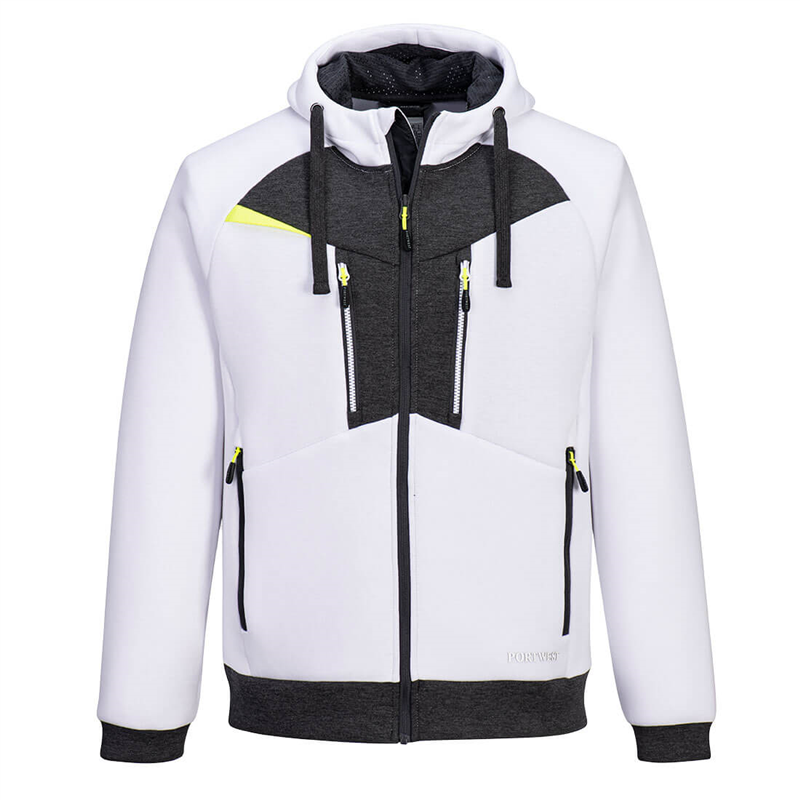 Mikina DX472 Zipped Hoodie s kapucňou biela XL