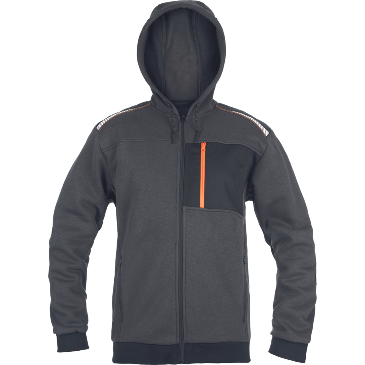 Mikina EMERTON STR s kapucňou sivo-oranžov&aacute; XS