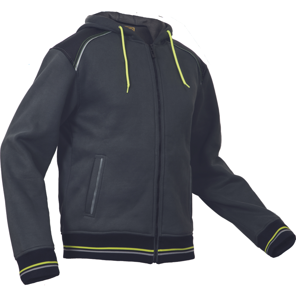 Mikina SHELDON s kapucňou antracit-žlt&aacute; XXL