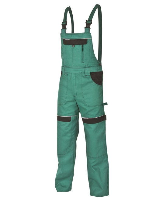 Nohavice COOL TREND s náprsenkou skrátené (170 cm) zelené č.56