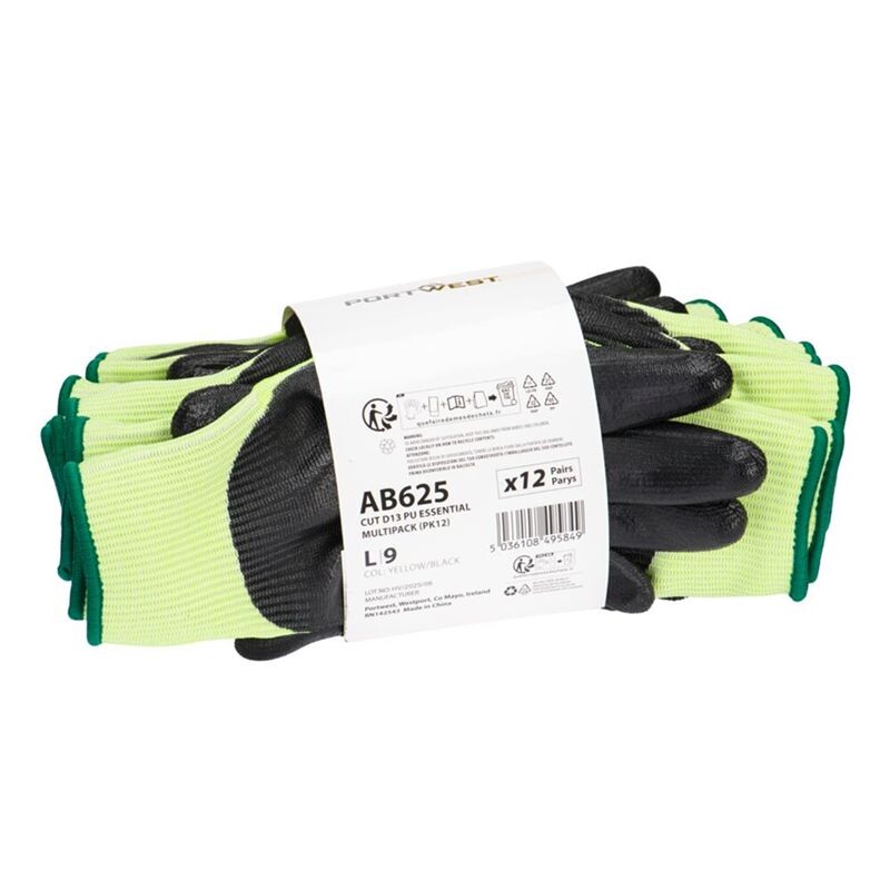 Neporezn&eacute; rukavice AB625 VIS-TEX Essential (D13) m&aacute;čan&eacute; v polyuret&aacute;ne reflexn&aacute; (1bal=12p&aacute;rov)