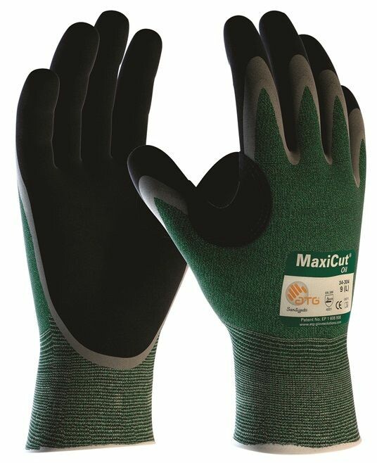 Neporezné rukavice ATG MaxiCut OIL 34-304 máčané v nitrilovej pene