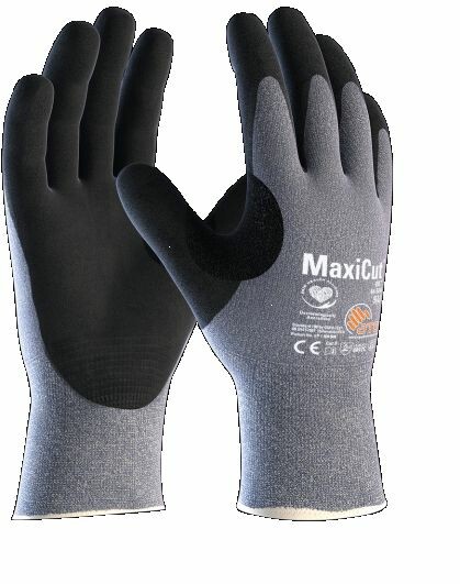 Neporezné rukavice ATG MaxiCut OIL 44-504 máčané v nitrilovej pene