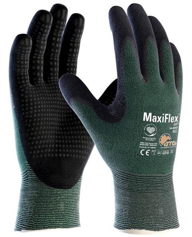 Neporezné rukavice ATG MaxiFlex CUT 34-8443 máčané v nitrile