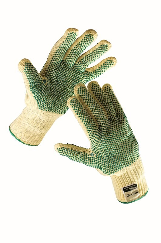Neporezné rukavice CHIFFCHAFF kevlarové s PVC terčíkmi