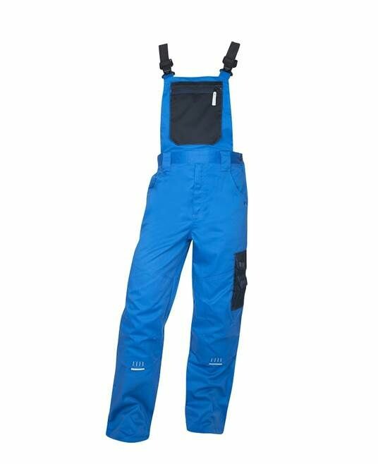 Nohavice 4TECH 03 BLUE s náprsenkou predĺžené (194 cm) modro-čierne č.62