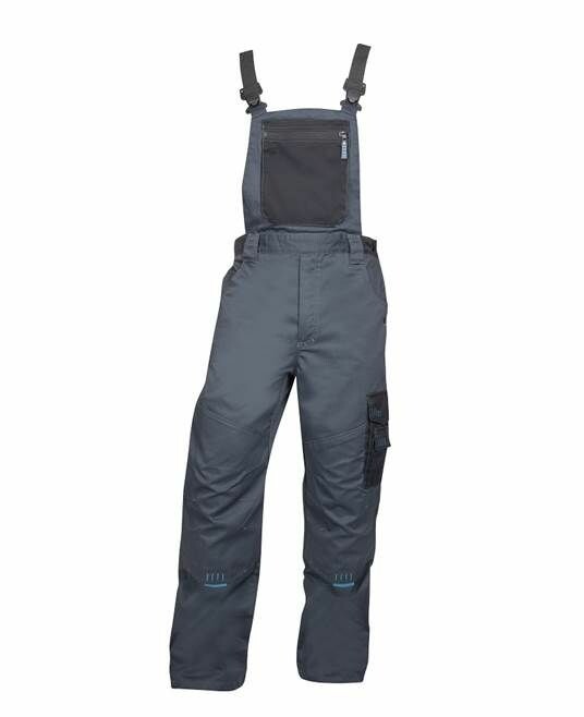 Nohavice 4TECH s náprsenkou predĺžené (194 cm) sivé č.50