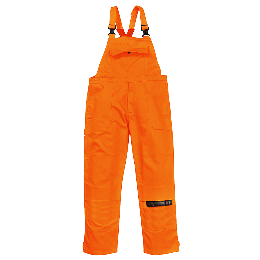 Nohavice BIZ4 s náprsenkou 100%BA 330g/m2 nehorľavé oranžové L