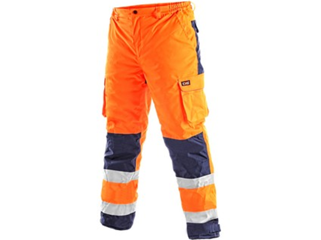 Nohavice CARDIFF do pása zateplené reflexné oranžové XL