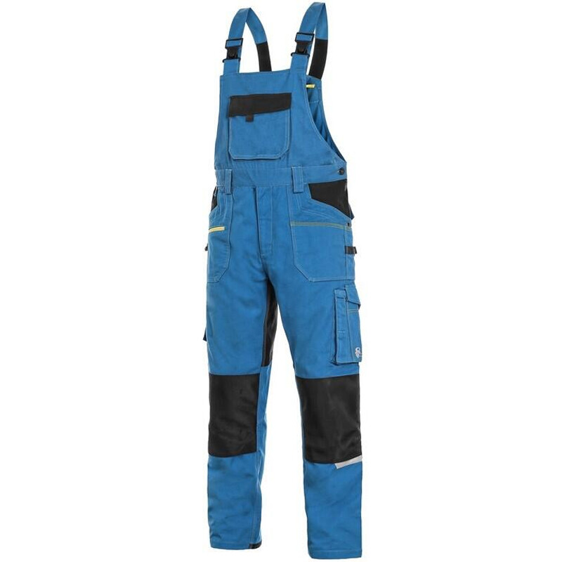 Nohavice CXS STRETCH s náprsenkou sv.modrá-čierna č.50