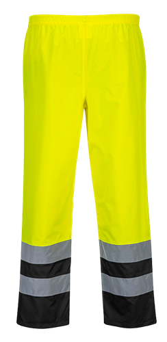 Nohavice do dažďa S486 300D Hi-Vis reflexná žlto-čierna XXL