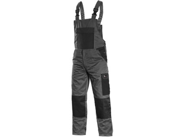 Nohavice PHOENIX CRONOS s náprsenkou sivo-čierne č.50