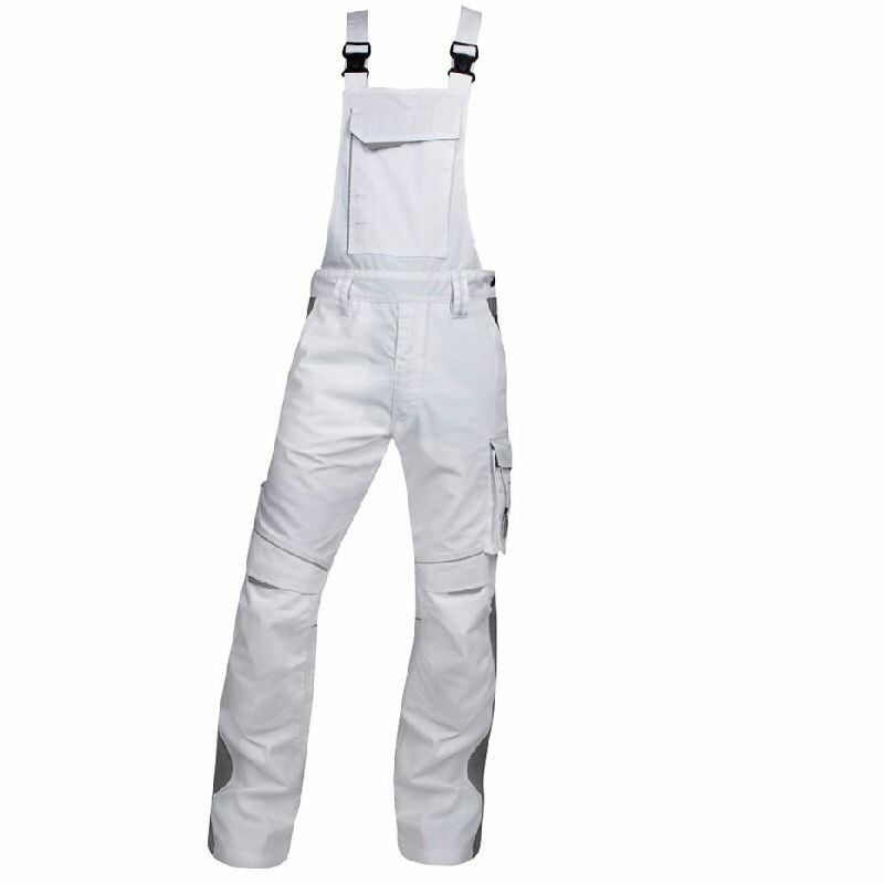 Nohavice URBAN+ s náprsenkou skrátené (170 cm) biela M