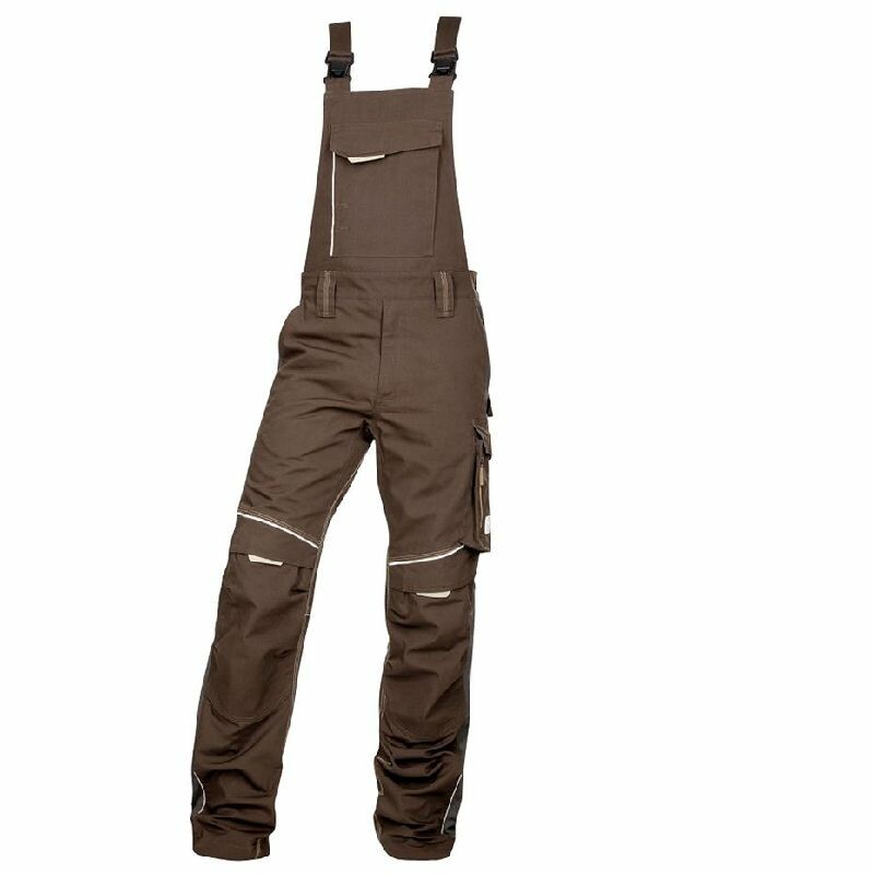 Nohavice URBAN+ s náprsenkou skrátené (170 cm) hnedá L