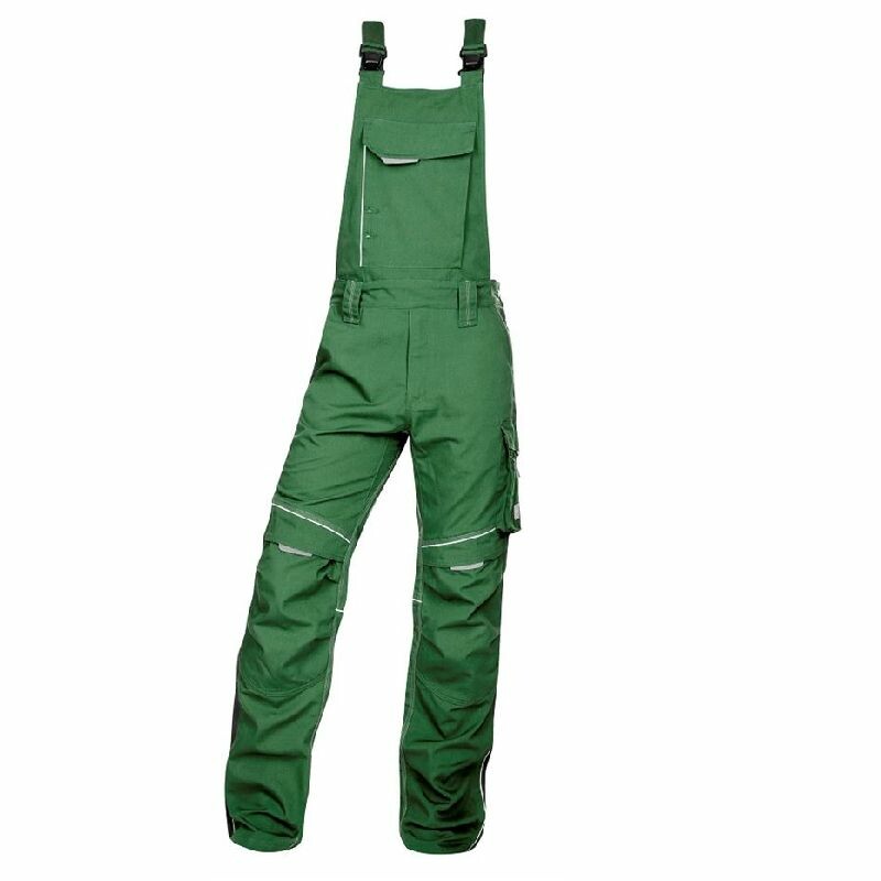 Nohavice URBAN+ s náprsenkou skrátené (170 cm) zelená XL