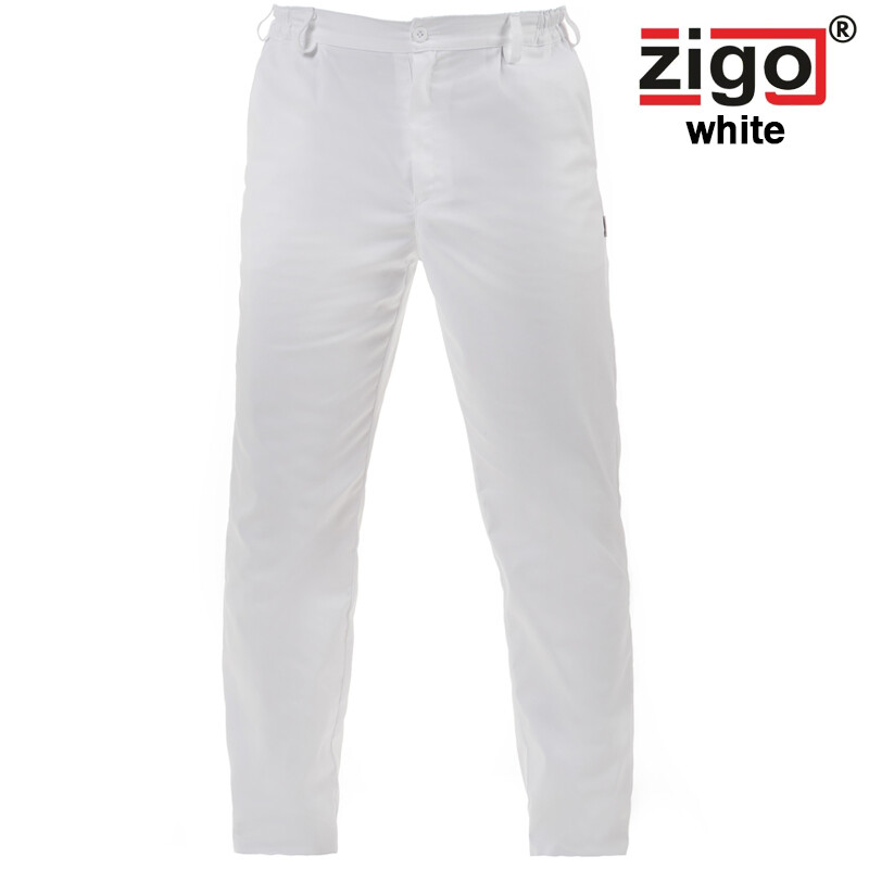 Nohavice ZIGO VIKTOR guma-pás s elastanom biele 4XL (66-68)