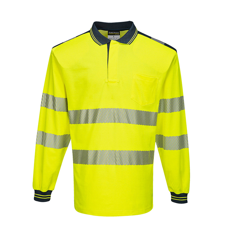 Pánska reflexná polokošeľa T184 Hi-Vis s dlhým rukávom