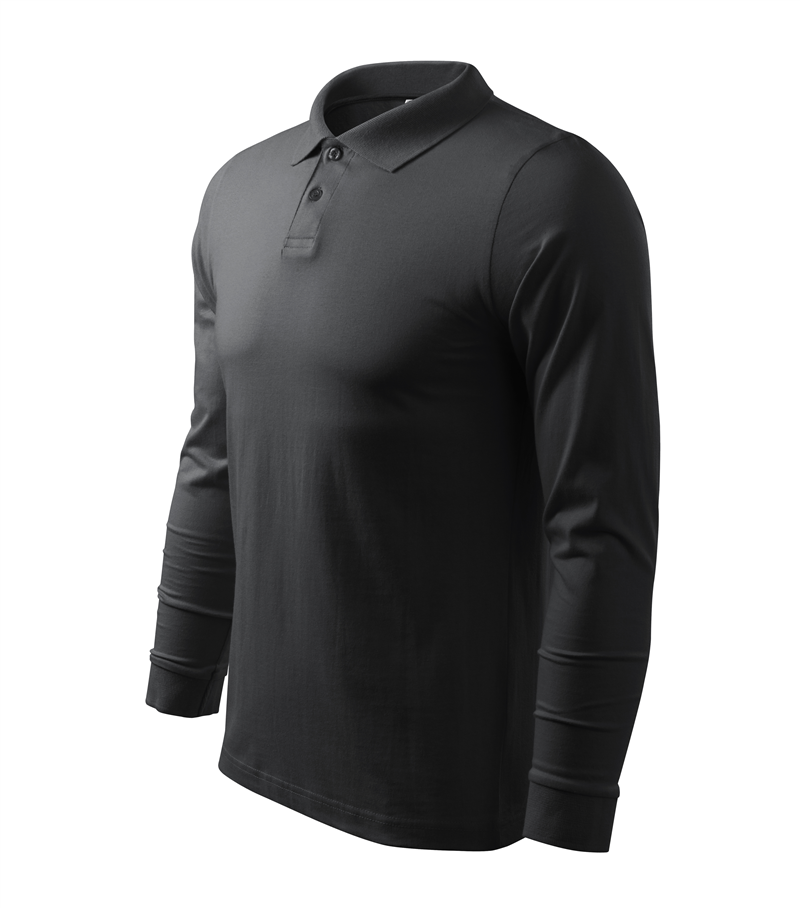 Polokošeľa SINGLE J. 180g dlhý rukáv pánska ebony gray M