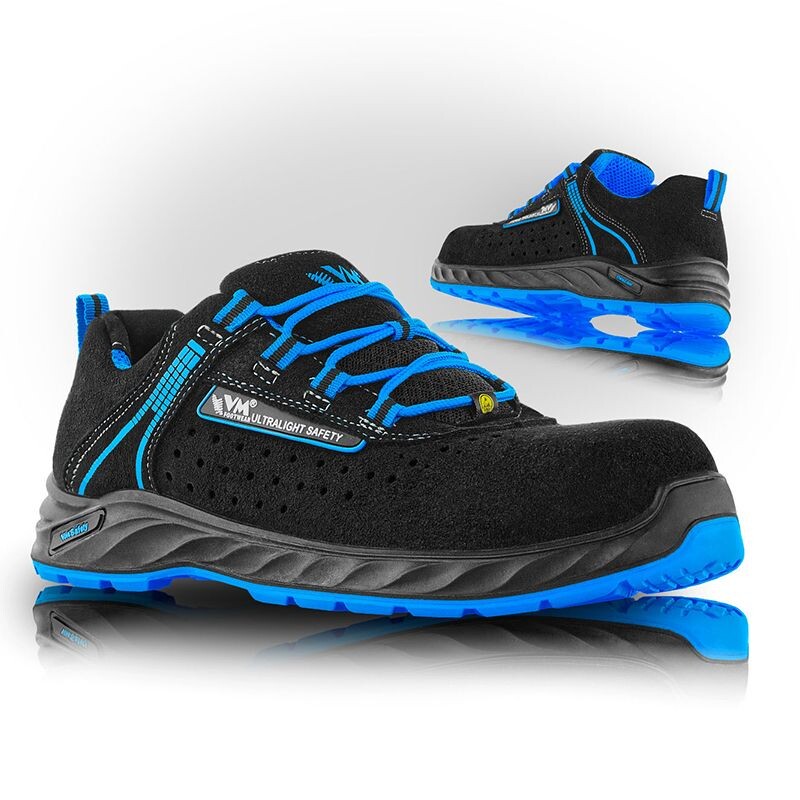 Poltop&aacute;nky CAROLINA S1P ESD SRC čierno-modr&eacute; č.45