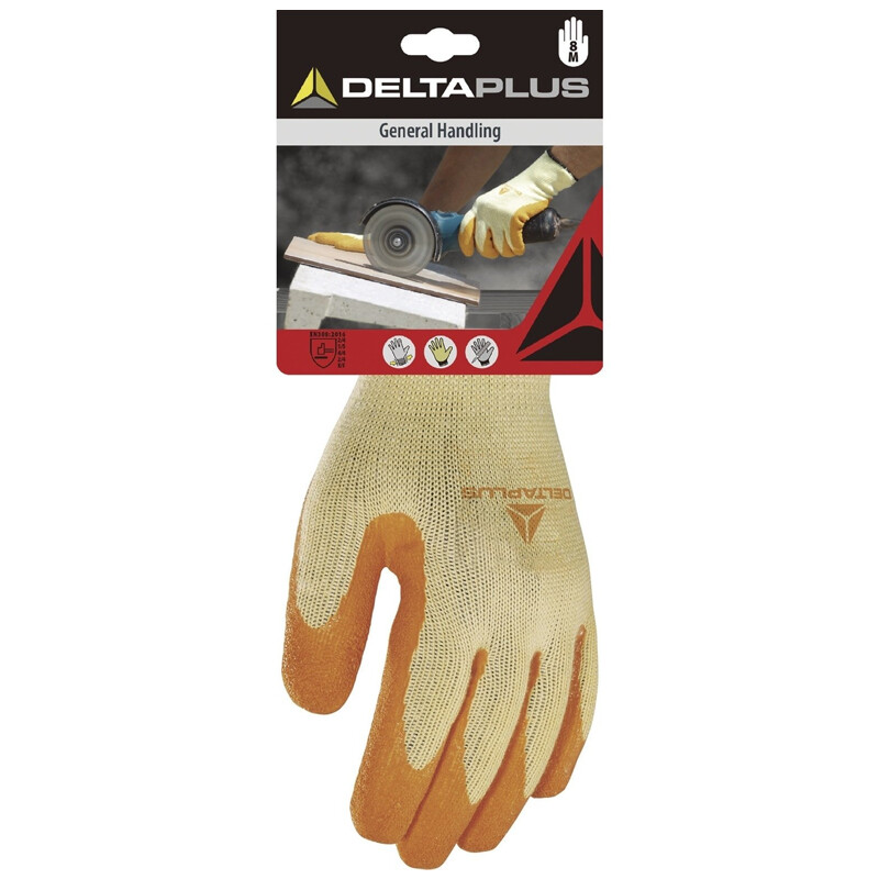 Pracovné rukavice DPVE730 máčané v latexe (s blistrom)