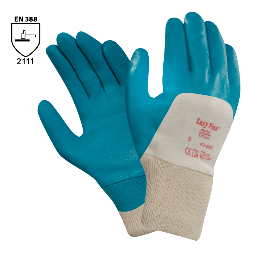 Pracovné rukavice EASY FLEX 47-200 (Ansell) máčané v nitrile