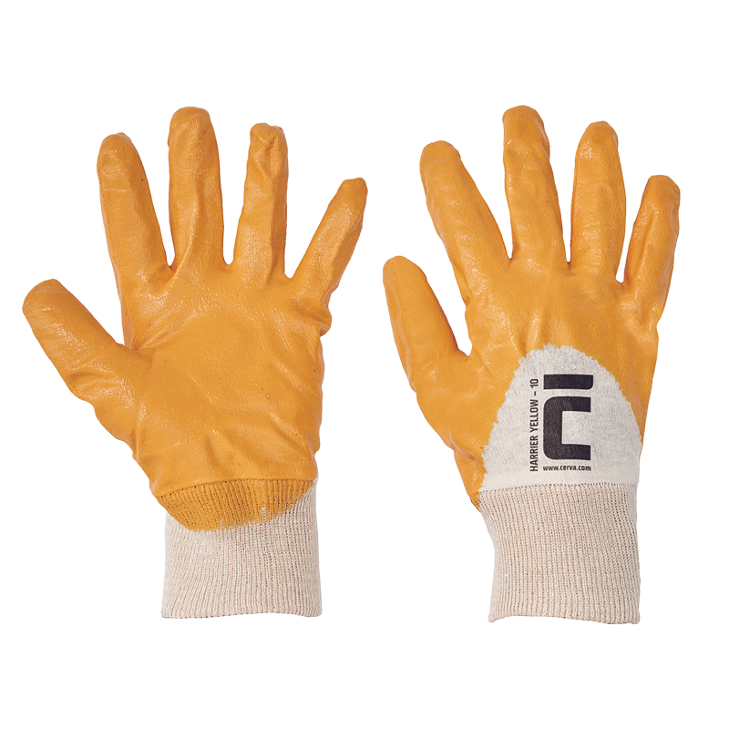 Pracovné rukavice HARRIER YELLOW máčané v nitrile
