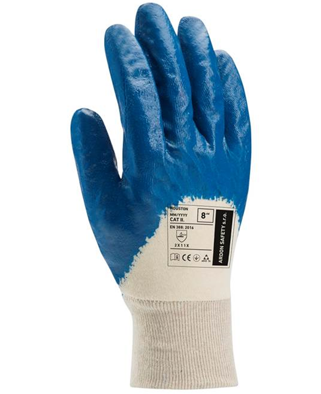 Pracovné rukavice HOUSTON máčané v nitrile (s blistrom)