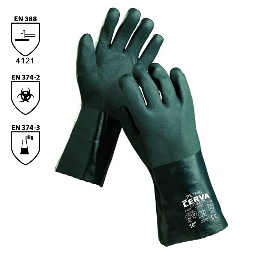 Pracovné rukavice PETREL máčané v PVC