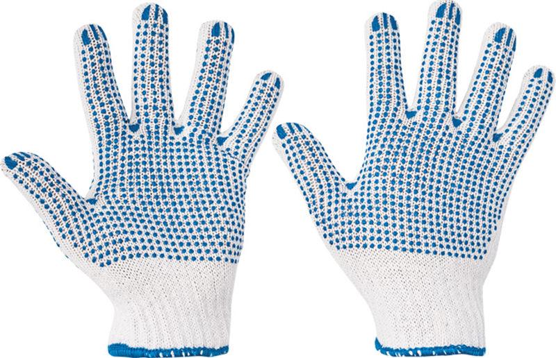 Pracovné rukavice QUAIL textilné s terčíkmi