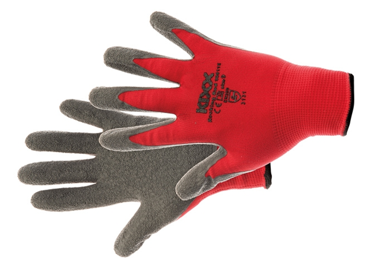 Pracovné rukavice ROCKING RED máčané v latexe