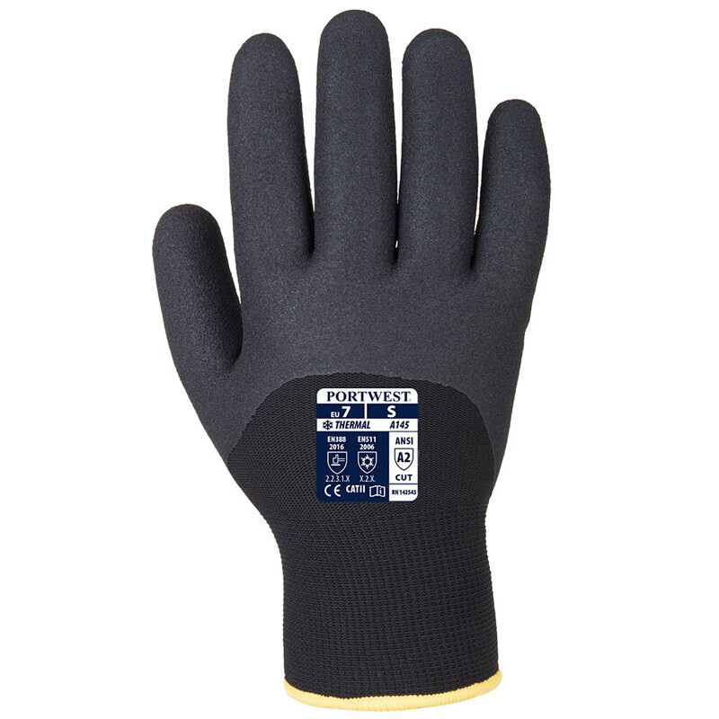 Rukavice A146 ARCTIC WINTER m&aacute;čan&eacute; v nitrile čierne č.10/XL