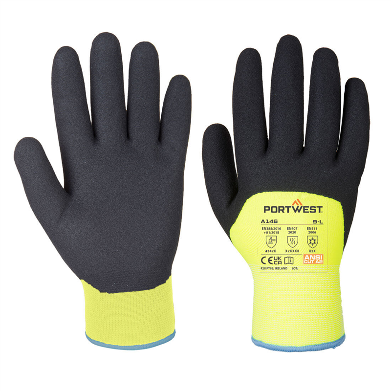 Rukavice A146 ARCTIC WINTER m&aacute;čan&eacute; v nitrile žlt&aacute; č.12/XXXL