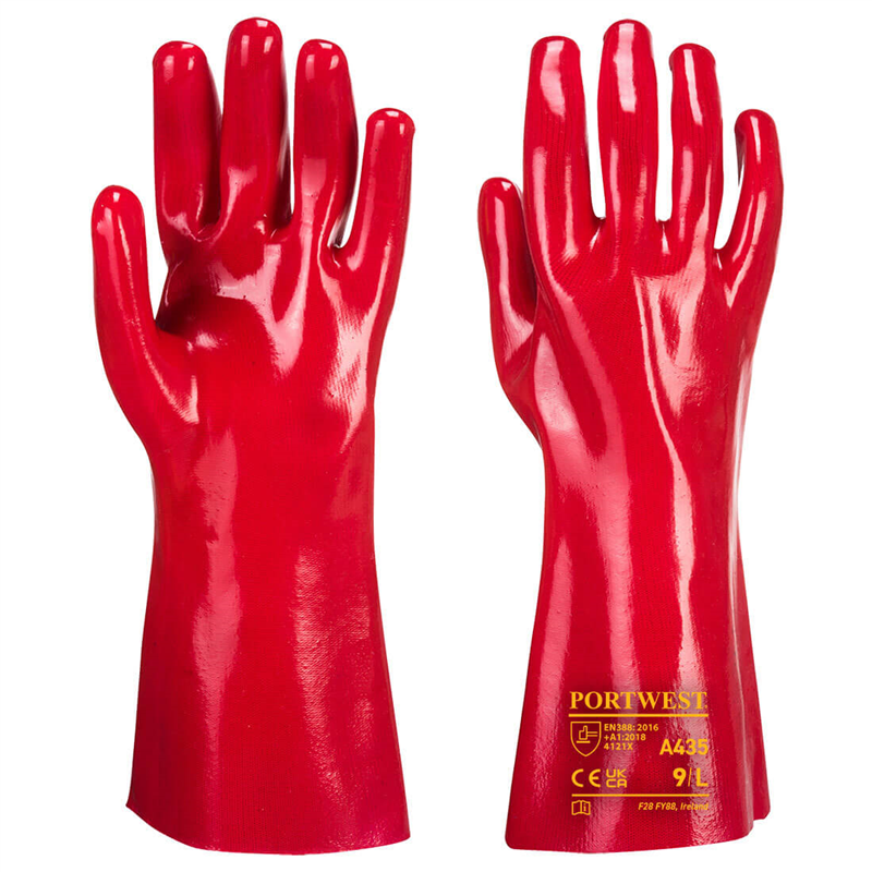 Rukavice A427 celomáčané v PVC červená č.10/XL