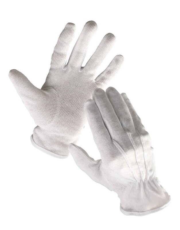 Rukavice BUSTARD biele textilné č.12