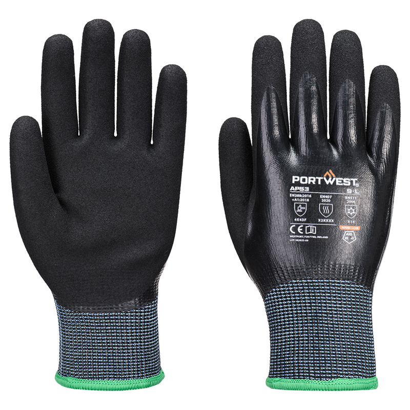 Rukavice COLD F15 Nitrile Aqua Cut čierna č.12/XXXL