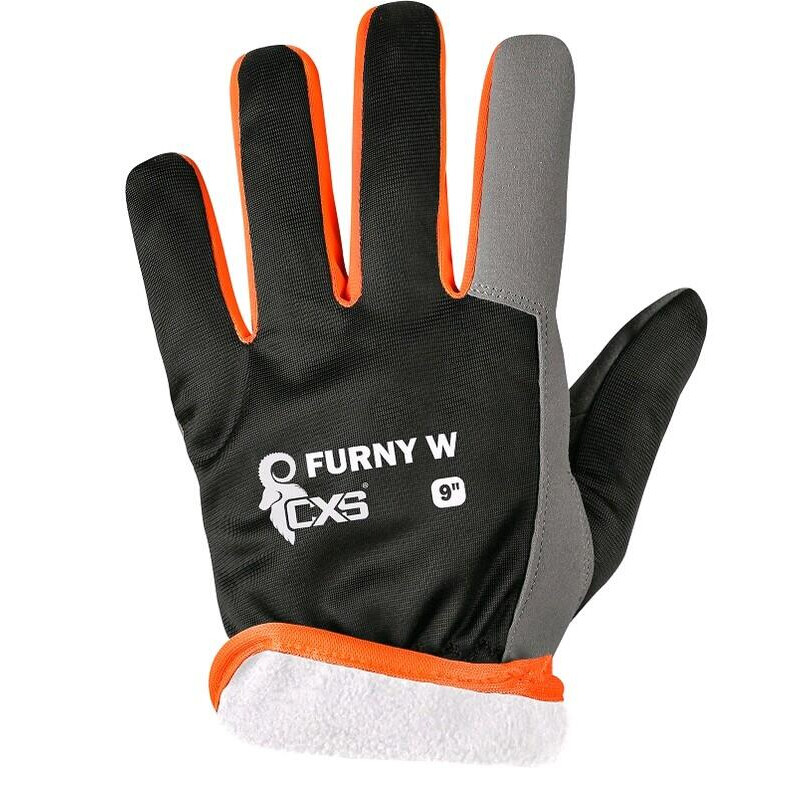 Rukavice CXS FURNY zateplen&eacute; čierno-oranžov&aacute; č.10