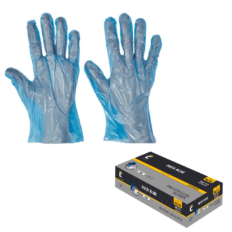 Rukavice DUCK BLUE JR jednorazové polyetylénové modré č.10 (1box=500ks)