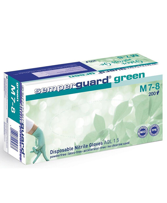 Rukavice SEMPERGUARD GREEN jednorazové nitrilové nepudr. zelené č.9/L (10 ks)