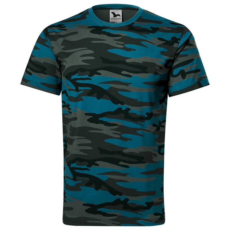 Tričko CAMOUFLAGE 160g unisex petrol S