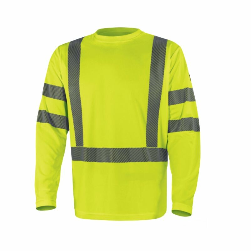 Tričko COSMOS Hi-Vis + UPF dlhý rukáv reflexná žltá 4XL