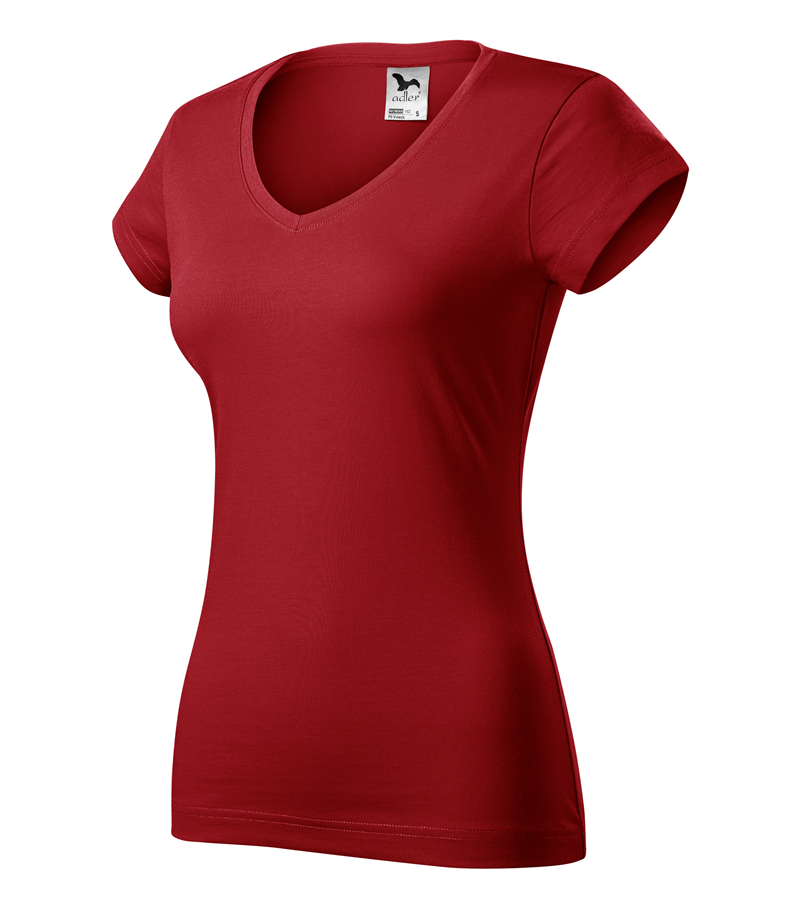 Tričko FIT V-NECK 180g dámske červená XL