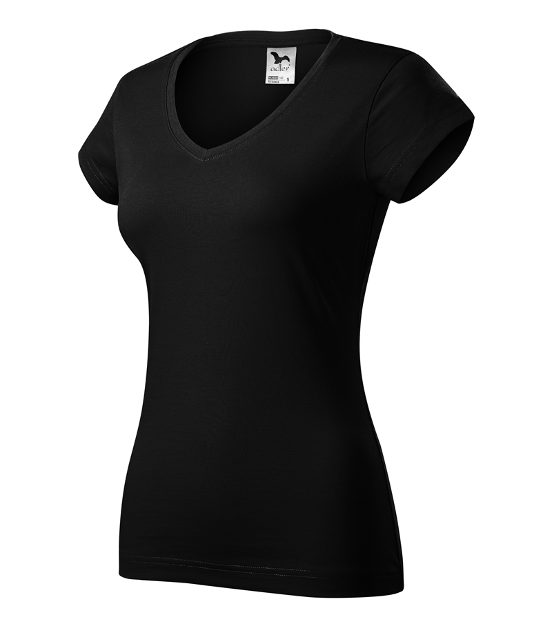 Tričko FIT V-NECK 180g dámske čierna XL