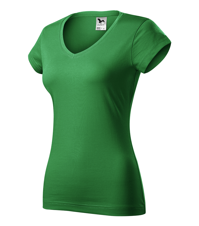 Tričko FIT V-NECK 180g dámske trávová zelená L