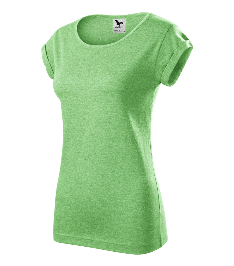 Tričko FUSION 160g dámske zelený melír XL
