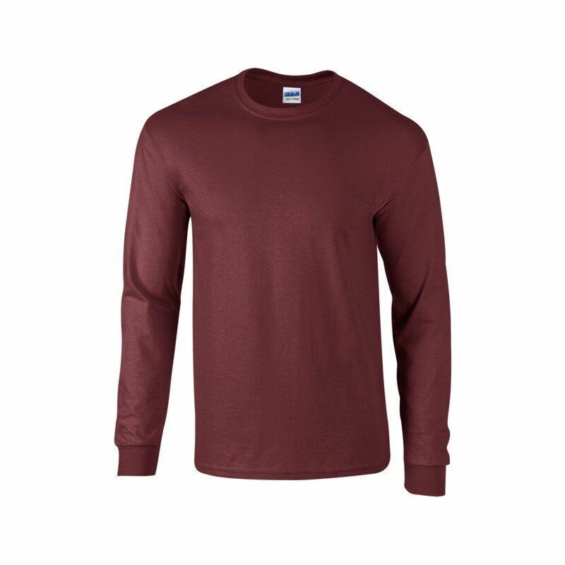 Tričko GILDAN ULTRA 205 LS dlhý rukáv červená (maroon) 5XL
