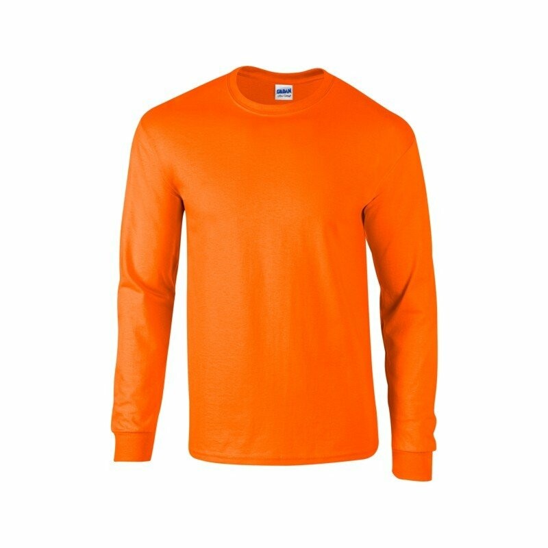 Tričko GILDAN ULTRA 205 LS dlhý rukáv safety orange L