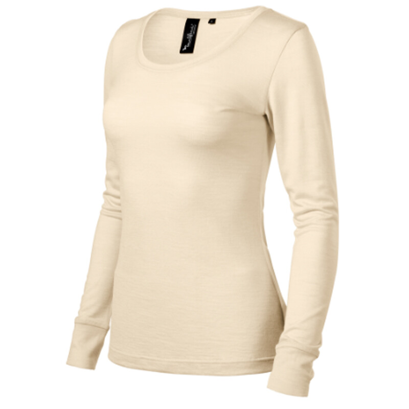 Tričko MERINO RISE LS 190g d&aacute;mske dlh&yacute; ruk&aacute;v mandľov&aacute; XL
