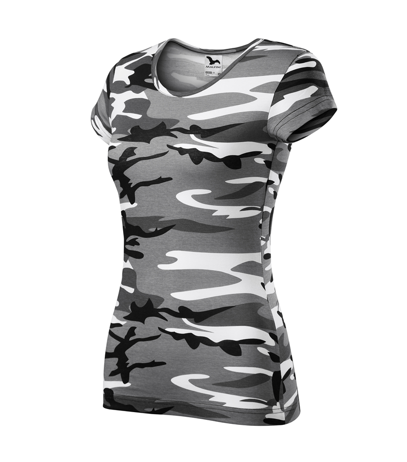 Tričko PURE 150g dámske camouflage sivé M