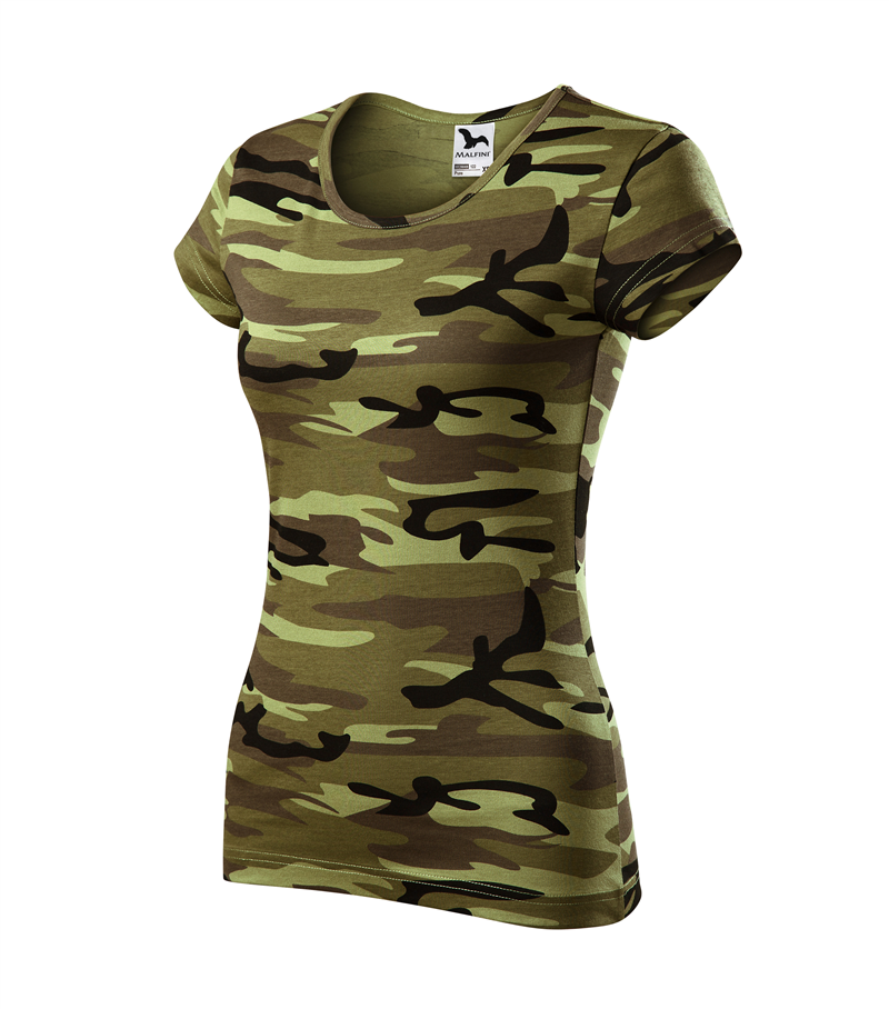 Tričko PURE 150g dámske camouflage zelená M
